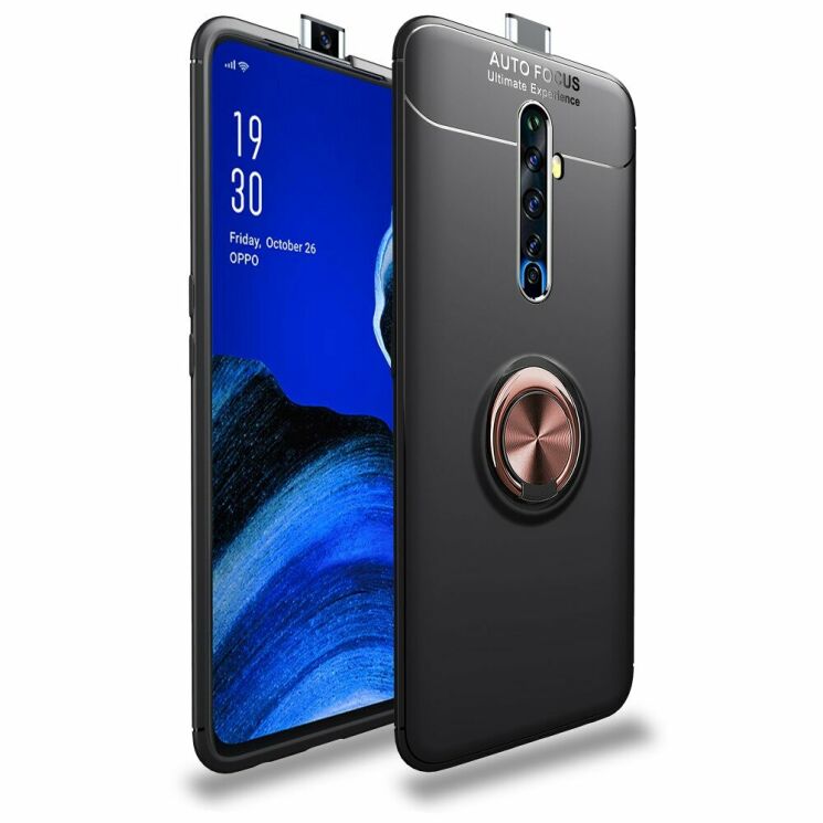 Защитный чехол UniCase Magnetic Ring для OPPO Reno 2Z - Black / Rose Gold: фото 1 из 13