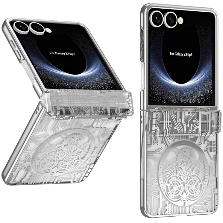 Защитный чехол UniCase Mechanical Legend для Samsung Galaxy Flip 7 - Silver: фото 1 из 6