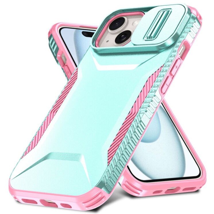 Защитный чехол UniCase Shuttle Guard для Apple iPhone 15 - Pink / Green: фото 2 из 7