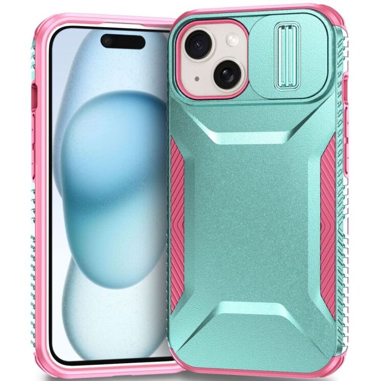 Защитный чехол UniCase Shuttle Guard для Apple iPhone 15 - Pink / Green: фото 1 из 7