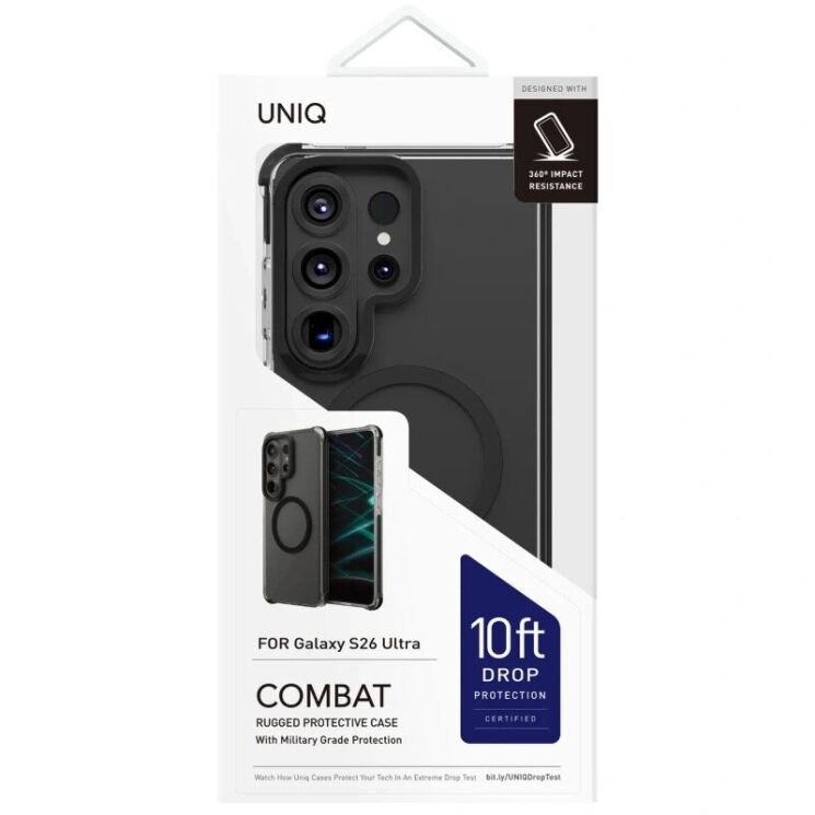 Захисний чохол UNIQ Combat для Samsung Galaxy S26 Ultra (S948) UNIQ-GS26UHYB-COMMCBLK - Black: фото 3 з 3