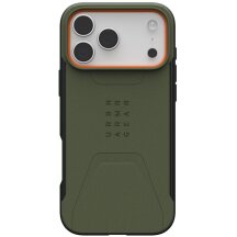 Защитный чехол URBAN ARMOR GEAR (UAG) Civilian MagSafe для iPhone 17 Pro Max (114546117297) - Olive / Orange: фото 1 из 11