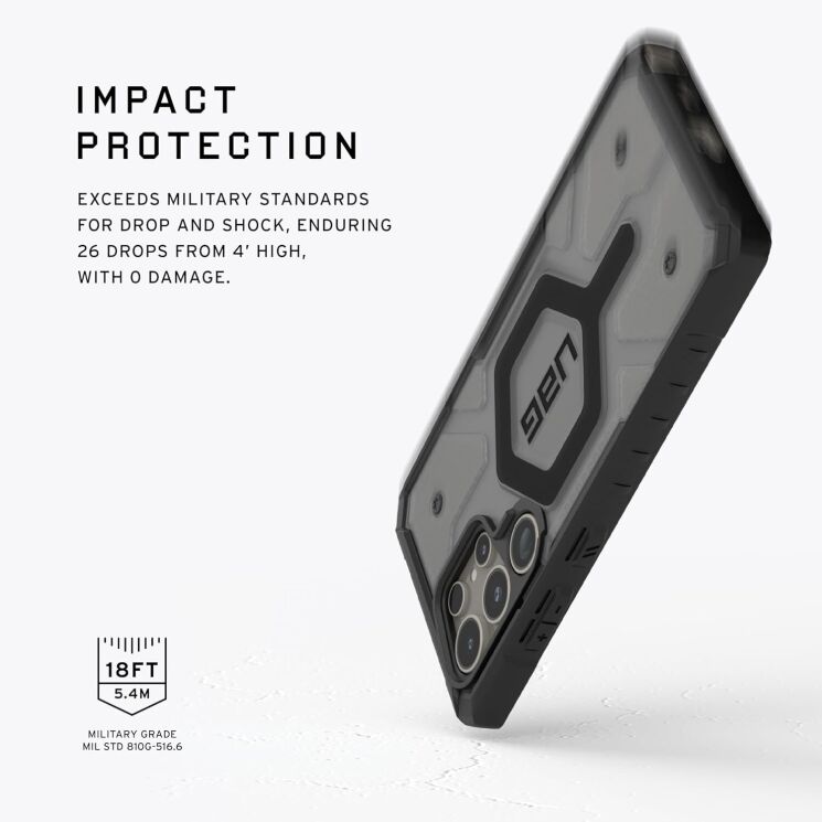 Защитный чехол URBAN ARMOR GEAR (UAG) Pathfinder Clear для Samsung Galaxy S24 Ultra (S928) 214442113131 - Ash: фото 7 из 11