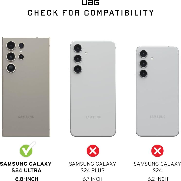 Защитный чехол URBAN ARMOR GEAR (UAG) Pathfinder Clear для Samsung Galaxy S24 Ultra (S928) 214442113131 - Ash: фото 6 из 11