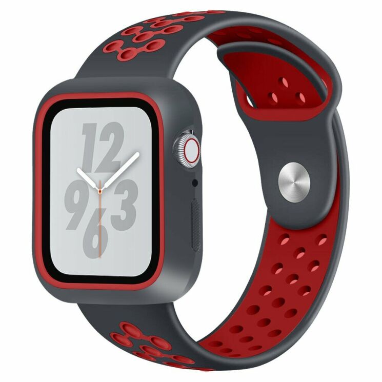 Ремешок Deexe Dot Color для Apple Watch 42 (Series 10) / 41 / 40 / SE 40 / 38 - Black / Red: фото 1 из 6