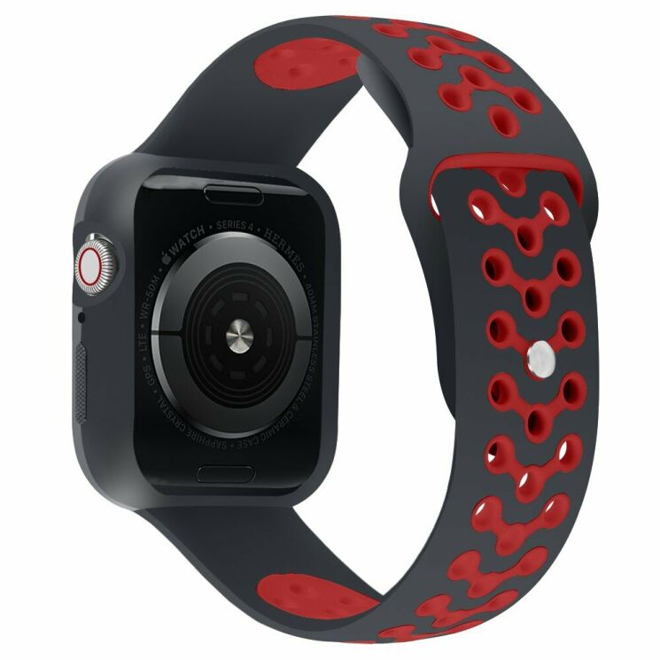 Ремешок Deexe Dot Color для Apple Watch 42 (Series 10) / 41 / 40 / SE 40 / 38 - Black / Red: фото 2 из 6