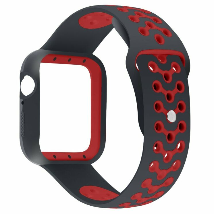 Ремешок Deexe Dot Color для Apple Watch 42 (Series 10) / 41 / 40 / SE 40 / 38 - Black / Red: фото 4 из 6