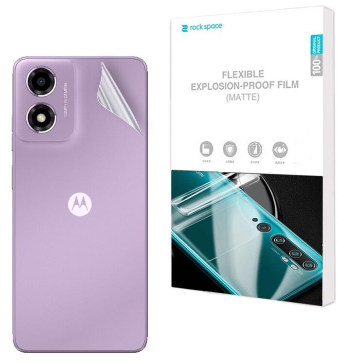 Антибликовая пленка на заднюю панель RockSpace Explosion-Proof Matte для Motorola Moto E14 / G04s: фото 1 из 9