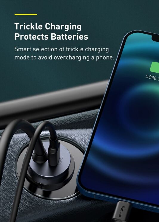 Автомобильное зарядное устройство Baseus Share Together PPS Fast Charging 2USB + 2Type-C (120W) CCBT-A0G - Grey: фото 18 из 27