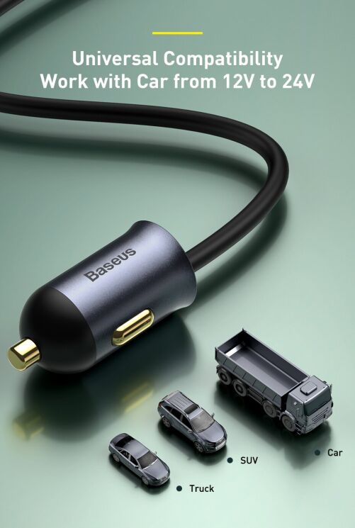 Автомобильное зарядное устройство Baseus Share Together PPS Fast Charging 2USB + 2Type-C (120W) CCBT-A0G - Grey: фото 23 из 27