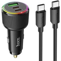 Автомобильное зарядное устройство Hoco NZ17 45W (USB + 2Type-C) + кабель Type-C to Type-C - Black: фото 1 из 9
