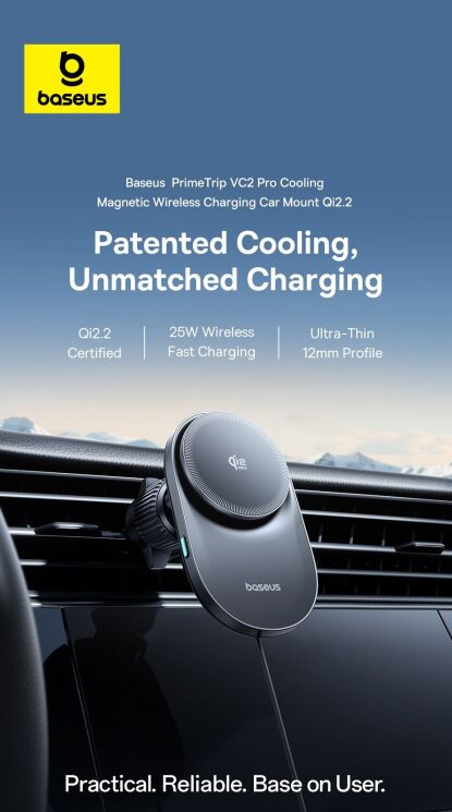 Автомобильный держатель с функцией беспроводной зарядки Baseus PrimeTrip VC2 Pro (C0013N00) - Black: фото 4 из 18