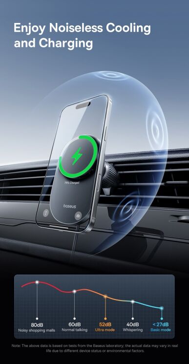 Автомобильный держатель с функцией беспроводной зарядки Baseus PrimeTrip VC2 Pro (C0013N00) - Black: фото 8 из 18