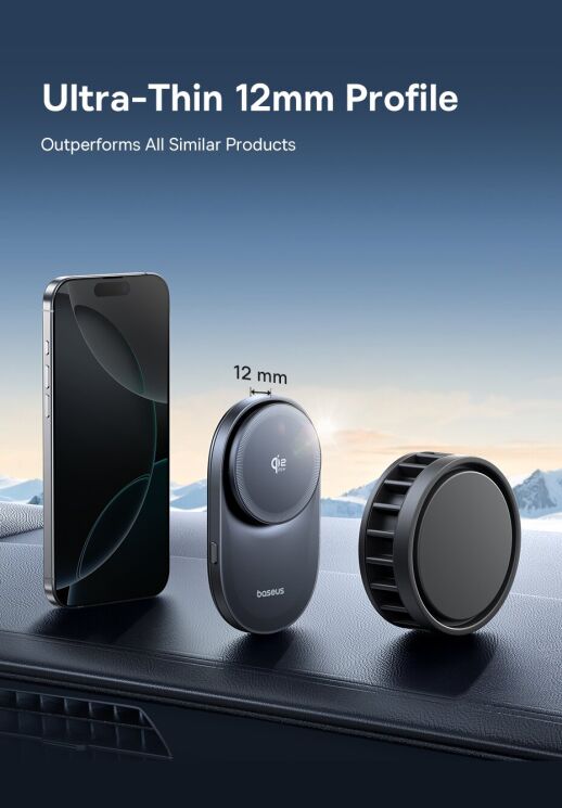 Автомобильный держатель с функцией беспроводной зарядки Baseus PrimeTrip VC2 Pro (C0013N00) - Black: фото 12 из 18