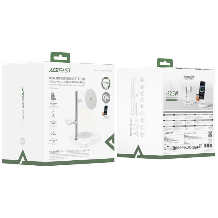 Беспроводное зарядное устройство ACEFAST 4 in 1 Qi2 (25W) - White: фото 6 из 8