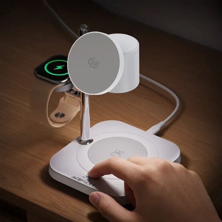 Беспроводное зарядное устройство ACEFAST 4 in 1 Qi2 (25W) - White: фото 8 из 8