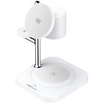 Беспроводное зарядное устройство ACEFAST 4 in 1 Qi2 (25W) - White: фото 1 из 8