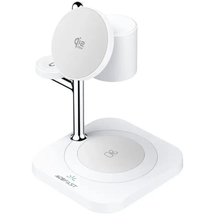 Беспроводное зарядное устройство ACEFAST 4 in 1 Qi2 (25W) - White: фото 1 из 8