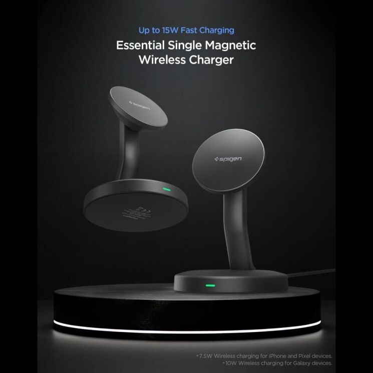 Бездротовий зарядний пристрій Spigen EF151MS Essential Magnetic 15W (ACH10441) - Black: фото 3 з 8