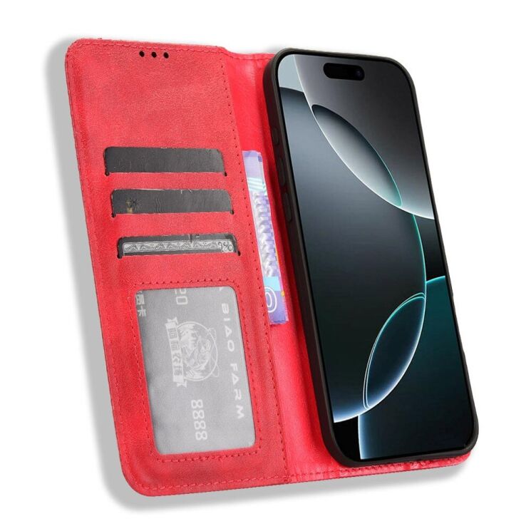 Чохол Deexe Retro Style для Apple iPhone 16 Pro Max - Red: фото 2 з 8