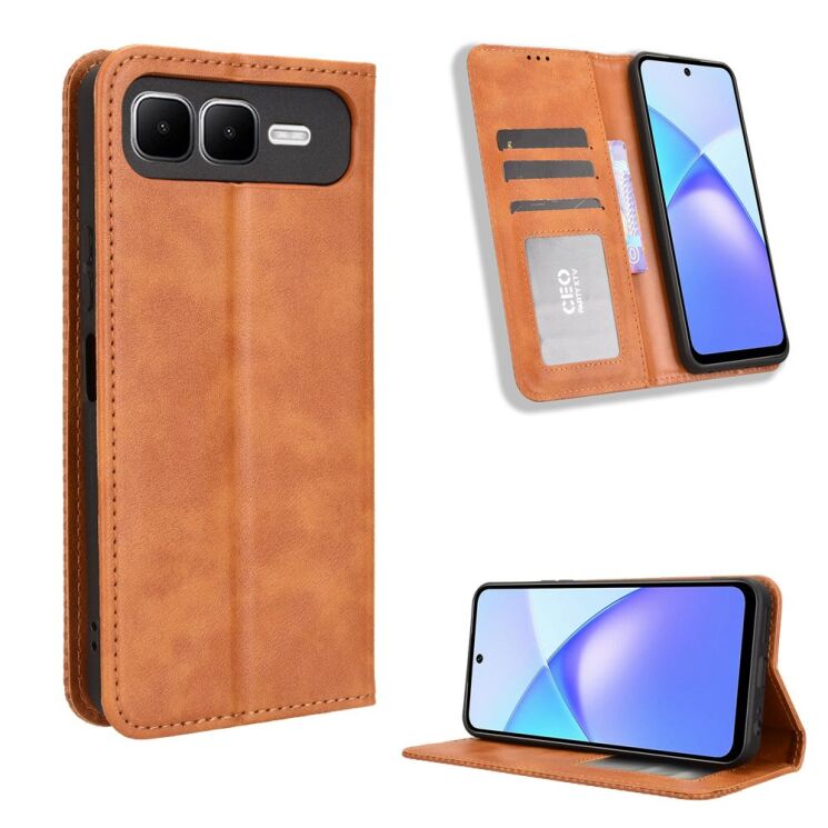 Чохол Deexe Retro Style для Infinix Smart 10 Plus - Brown: фото 7 з 20
