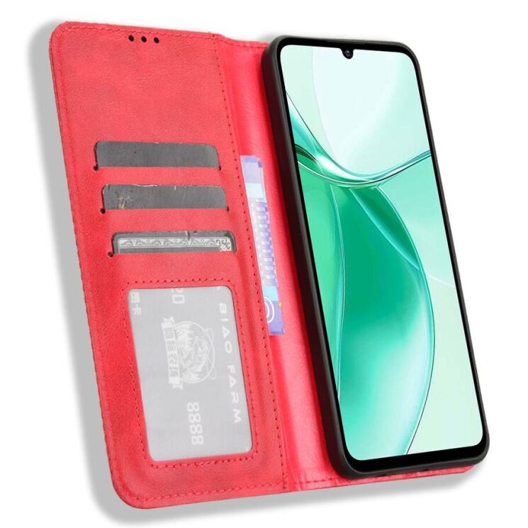 Чехол Deexe Retro Style для ZTE Blade A35 / Blade A55 - Red: фото 2 из 7