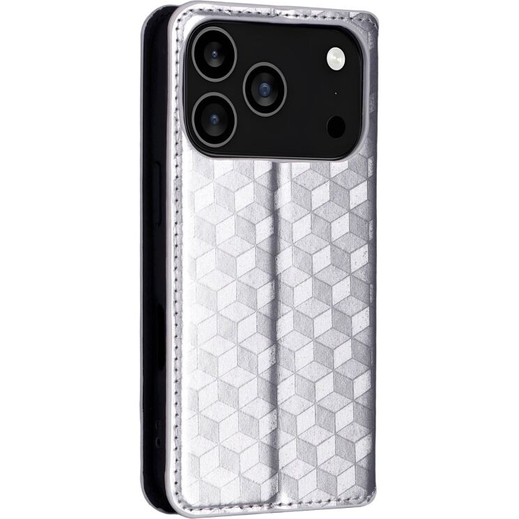 Чохол Deexe Rhombus Book для iPhone 18 Pro Max / 17 Pro Max - Silver: фото 8 з 10