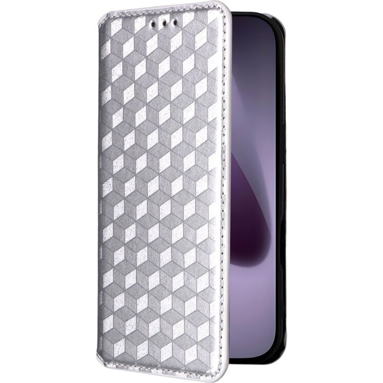 Чохол Deexe Rhombus Book для iPhone 18 Pro Max / 17 Pro Max - Silver: фото 6 з 10