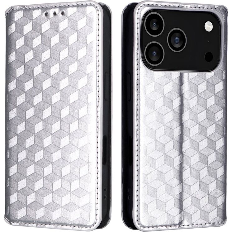 Чохол Deexe Rhombus Book для iPhone 18 Pro Max / 17 Pro Max - Silver: фото 1 з 10