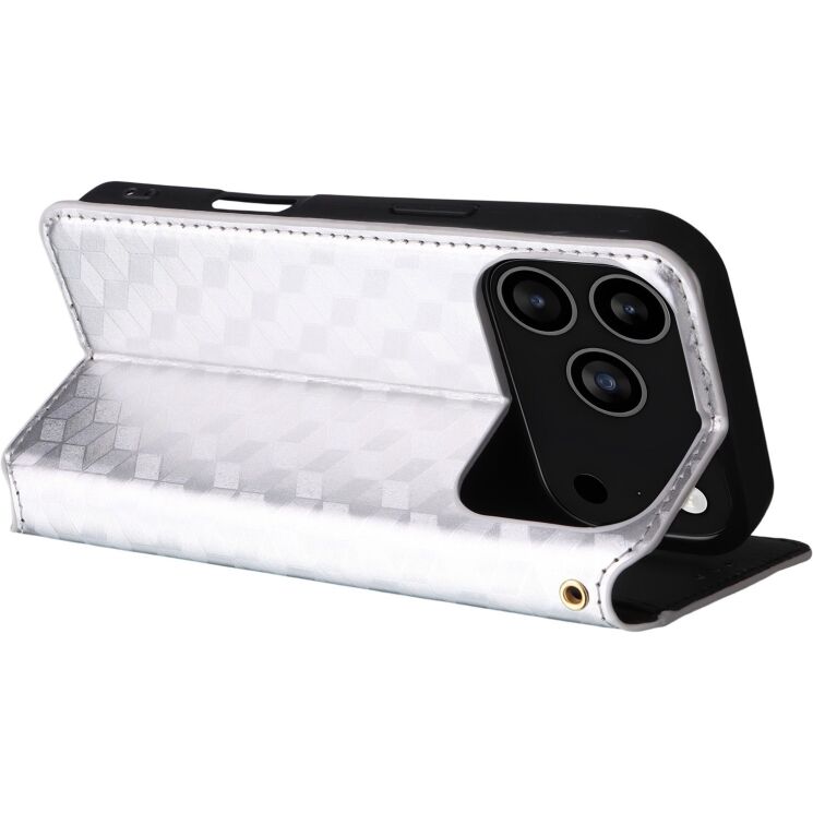 Чохол Deexe Rhombus Book для iPhone 18 Pro Max / 17 Pro Max - Silver: фото 5 з 10