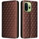 Чохол Deexe Rhombus Book для OnePlus 15T - Brown (410412Z). Фото 1 з 7