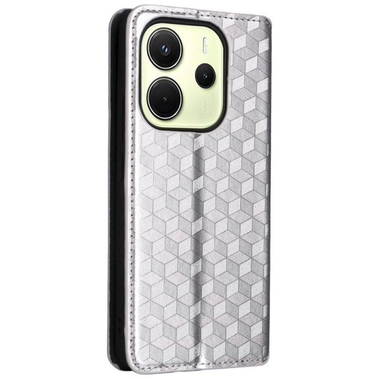 Чохол Deexe Rhombus Book для Xiaomi Redmi Note 14 4G - Silver: фото 6 з 6