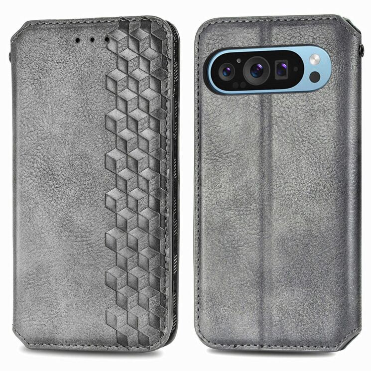 Чохол Deexe Rhombus Wallet для Google Pixel 11 / 11 Pro - Grey: фото 1 з 10