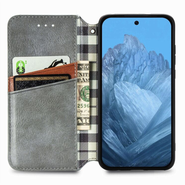 Чохол Deexe Rhombus Wallet для Google Pixel 11 / 11 Pro - Grey: фото 2 з 10