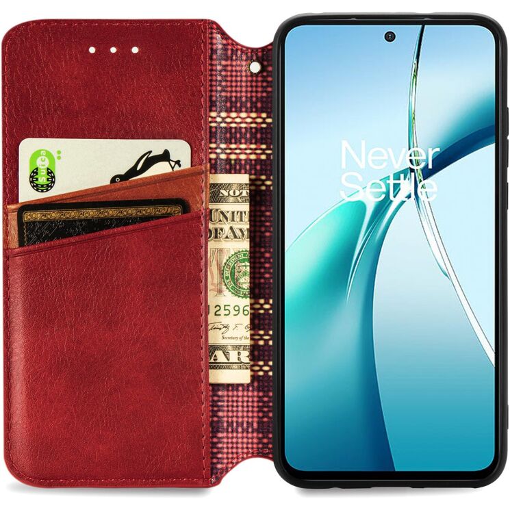 Чехол Deexe Rhombus Wallet для Motorola Edge 70 Fusion - Red: фото 3 из 8