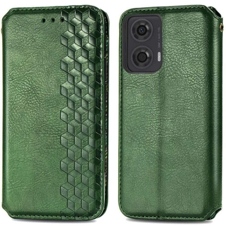 Чохол Deexe Rhombus Wallet для Motorola Moto G24 / G04 / G04s / E14 - Green: фото 1 з 6