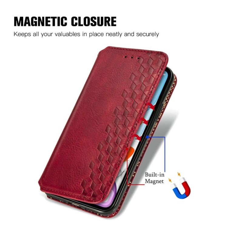 Чехол Deexe Rhombus Wallet для Realme 12 5G - Brown: фото 6 из 6
