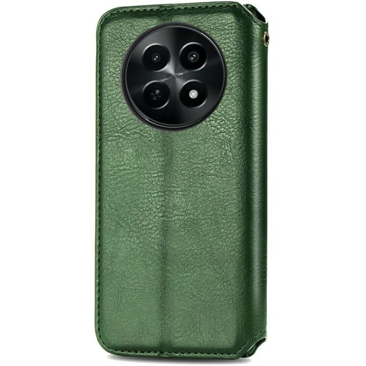 Чехол Deexe Rhombus Wallet для Realme 12 5G - Green: фото 5 из 6