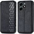 Чехол Deexe Rhombus Wallet для TECNO Spark 20C - Black (345615B)