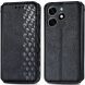 Чехол Deexe Rhombus Wallet для TECNO Spark 20C - Black (345615B). Фото 1 из 6