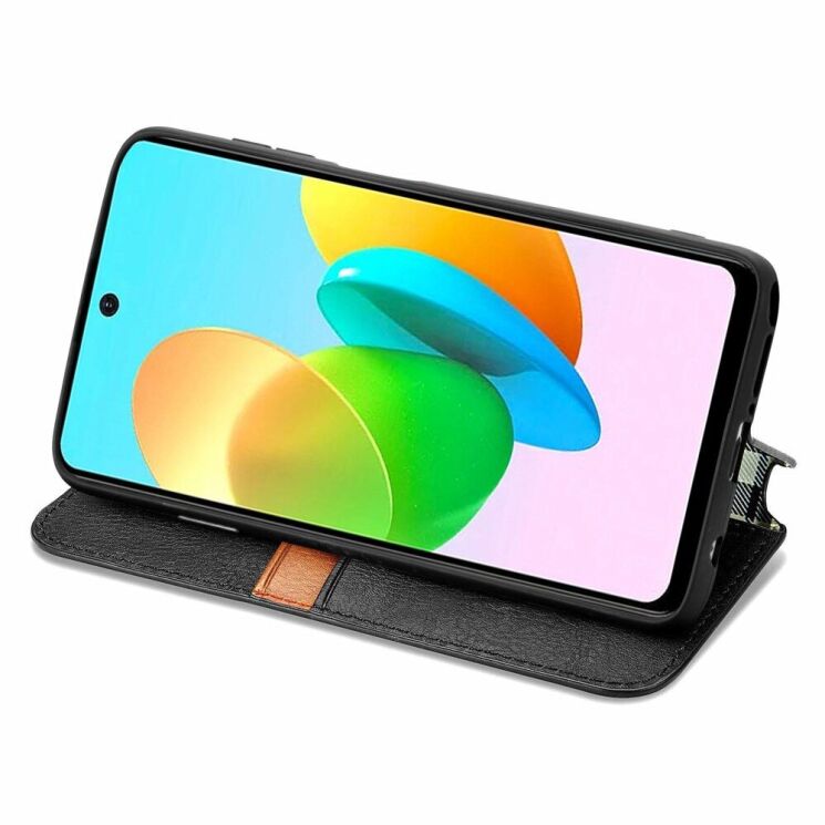 Чехол Deexe Rhombus Wallet для TECNO Spark 20C - Black: фото 3 из 6
