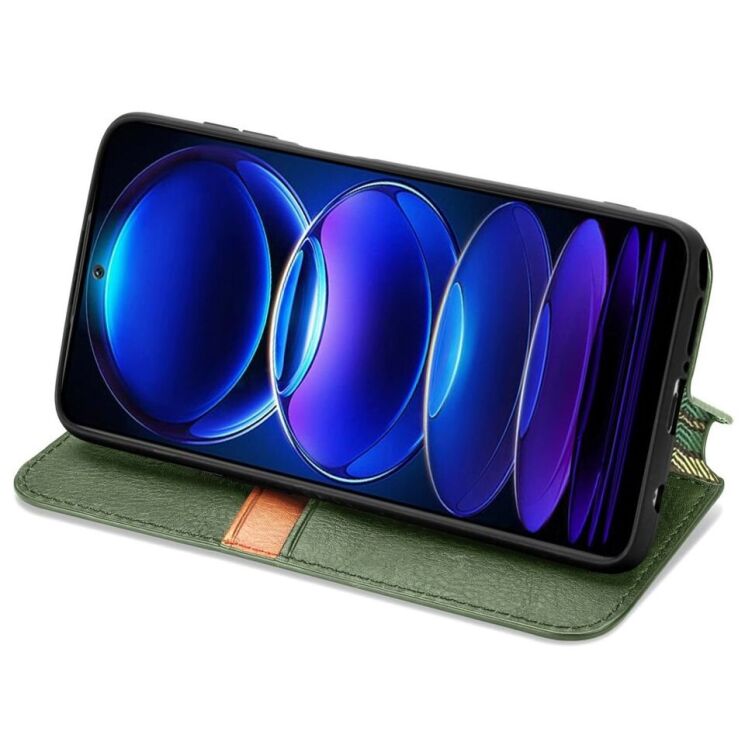 Чехол Deexe Rhombus Wallet для Xiaomi Poco X5 Pro / Redmi Note 12 Pro 5G - Green: фото 3 из 6