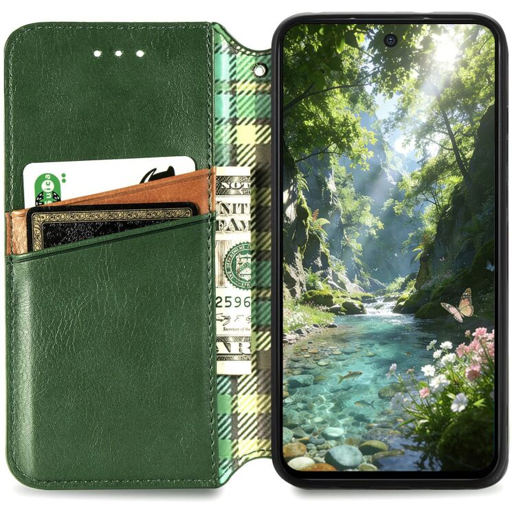 Чехол Deexe Rhombus Wallet для Xiaomi Poco X8 Pro Max - Green: фото 2 из 10