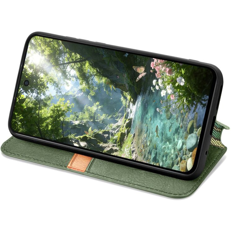 Чехол Deexe Rhombus Wallet для Xiaomi Poco X8 Pro Max - Green: фото 3 из 10