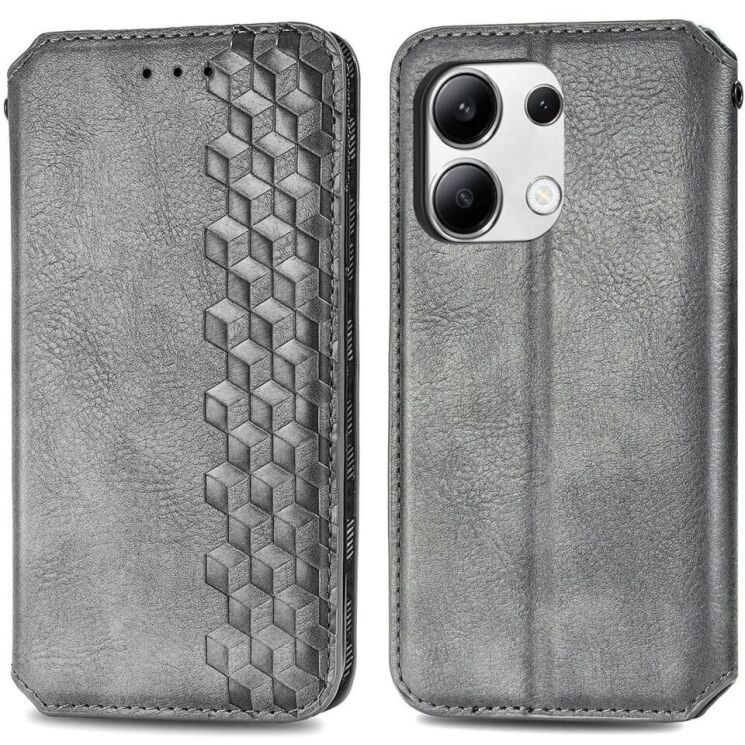 Чехол Deexe Rhombus Wallet для Xiaomi Redmi Note 13 - Grey: фото 1 из 6