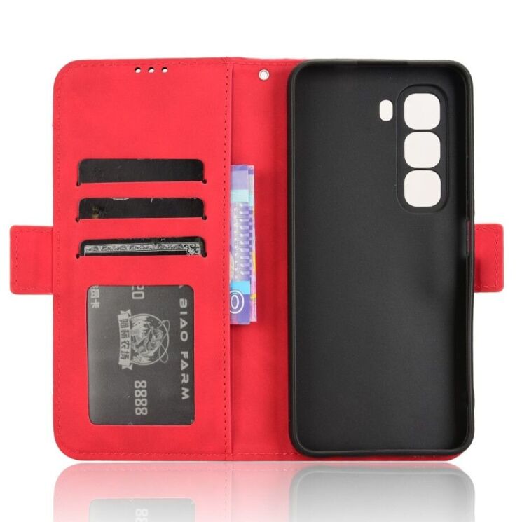 Чехол Deexe Wallet Stand для Infinix Hot 50 Pro - Red: фото 5 из 7