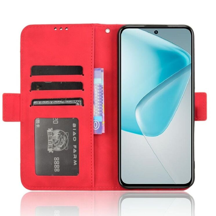 Чехол Deexe Wallet Stand для Infinix Hot 50 Pro - Red: фото 3 из 7