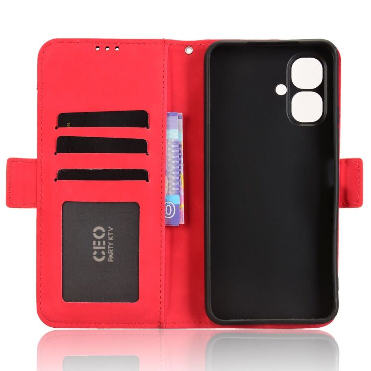 Чохол Deexe Wallet Stand для Infinix Smart 10 - Red: фото 3 з 13