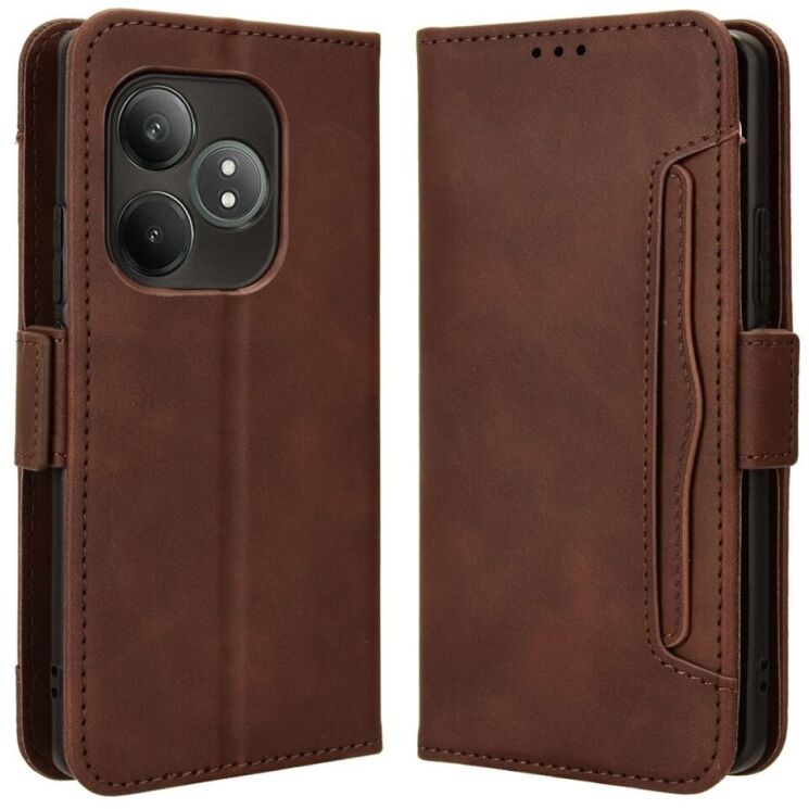 Чехол Deexe Wallet Stand для Realme GT Neo 6 SE / GT 6T / GT 6 - Brown: фото 1 из 7