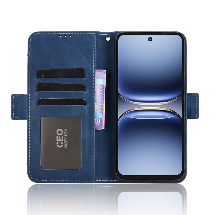 Чохол-книжка з кишеньками Deexe Wallet Stand для TECNO Spark 40 - Blue: фото 6 з 16